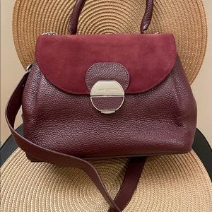 EUC Lancaster leather bag with top handle and crossbody strap.Like new.